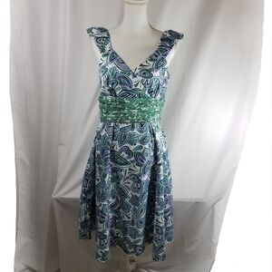 Chadwick's Collection Blue and Green Dress Size 10
